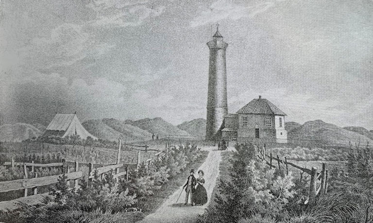 Das alte Inseldorf im West, um 1850, Vorlage Grafik von Süßmilch (Schlossmuseum Jever)